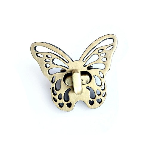 Ażurowy motyl - zapięcie do torebki mosiądz