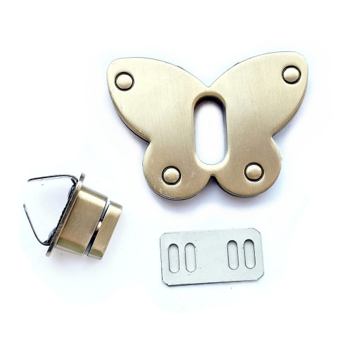 Zamek do torebki - mosiądz - w kształcie motyla