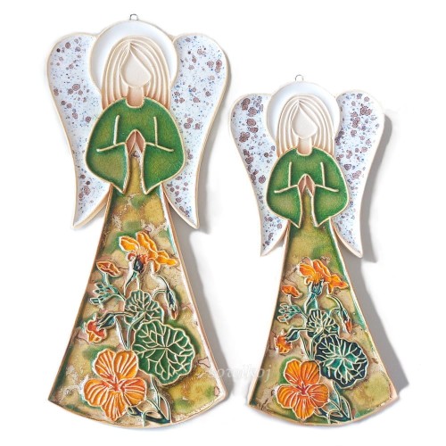 Anioły z kwiatami - nasturcje 23 lub 27 cm - figurka ozdobna wisząca