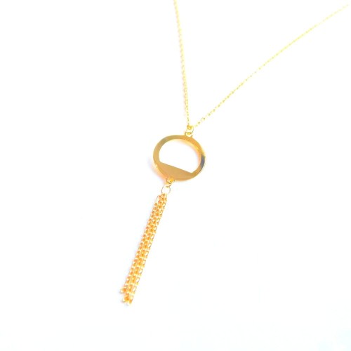 Łańcuszek z kółeczkiem i dzyndzelkiem pozłacane srebro