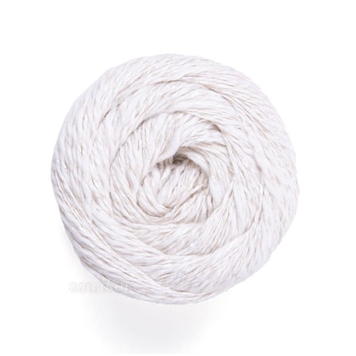 Linen soft kolor 7301 biały włóczka mieszanka len bawełna i wiskoza