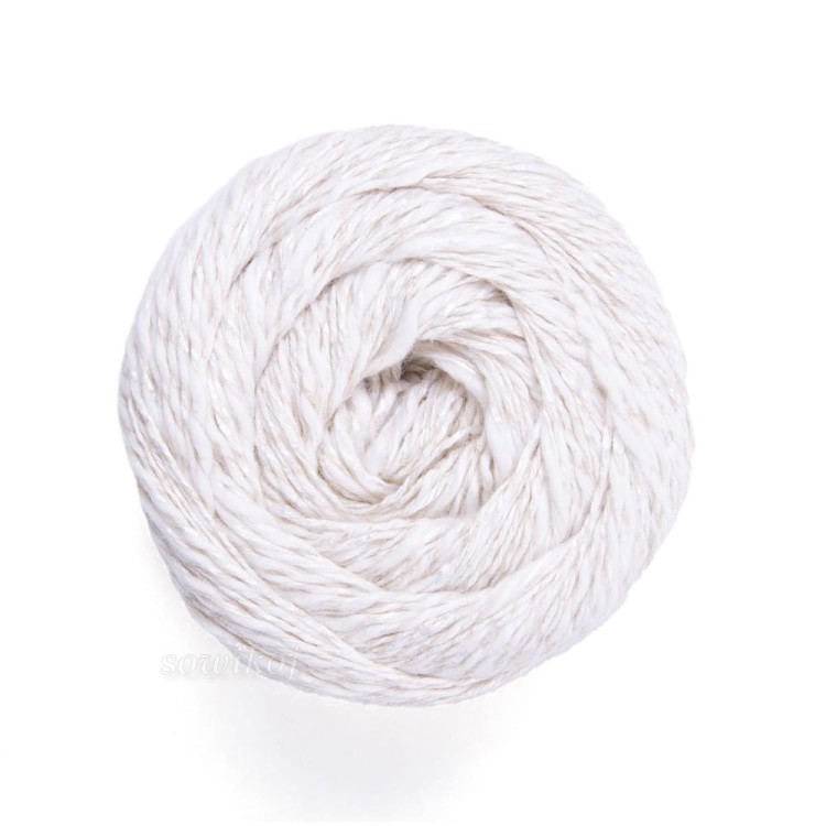 Linen soft kolor 7301 biały włóczka mieszanka len bawełna i wiskoza