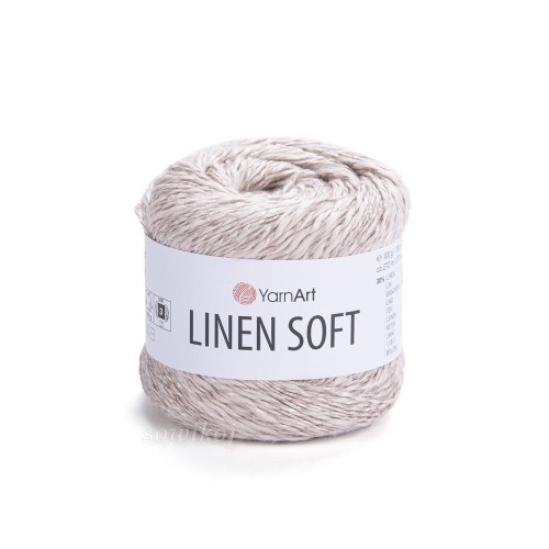 Linen soft 7304. Włóczka firmy Yarnart  mieszanka len bawełna i wiskoza