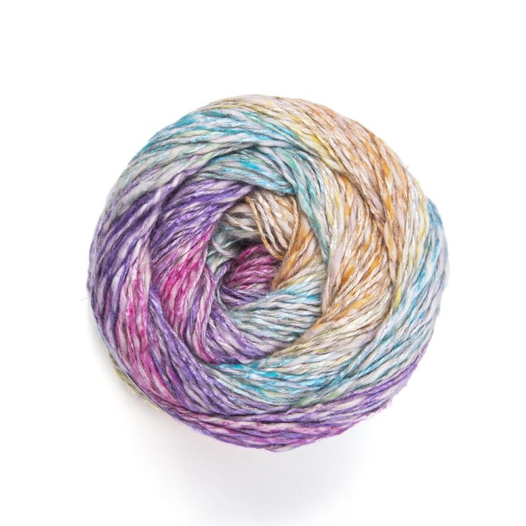 Linen soft 7401- włóczka w kolorze tęczy - mieszanka bawełny z lnem i wiskozą