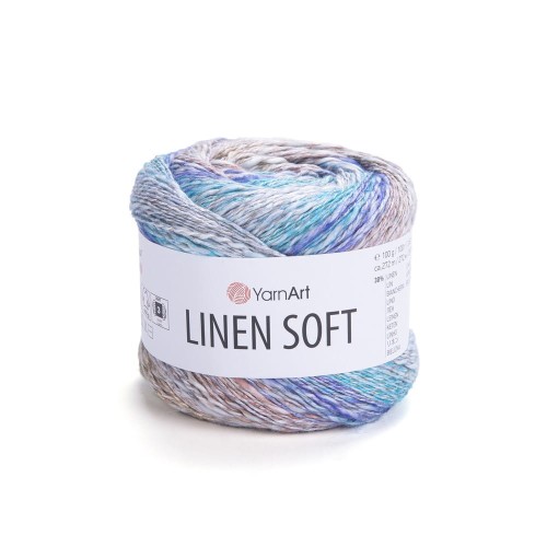 Włóczka przyjemna w dotyku mieszanka lnu z wiskozą i bawełną Yarnart Linen soft 7402