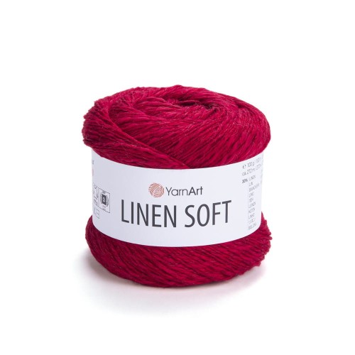 Linen soft 7323 - włóczka firmy Yarnart w kolorze ciemno czerwonym