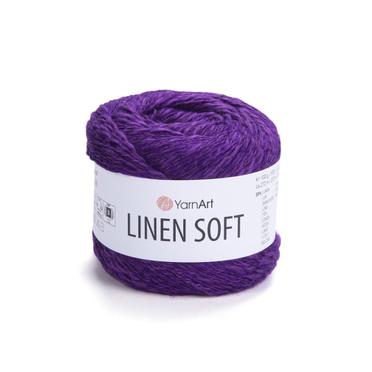 Linen soft 7324 fiolet ciemna śliwka - włóczka Yarn art