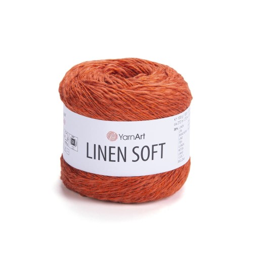 Włóczki Yarnart Linen soft 7310. Kolor rudy pomarańczowy