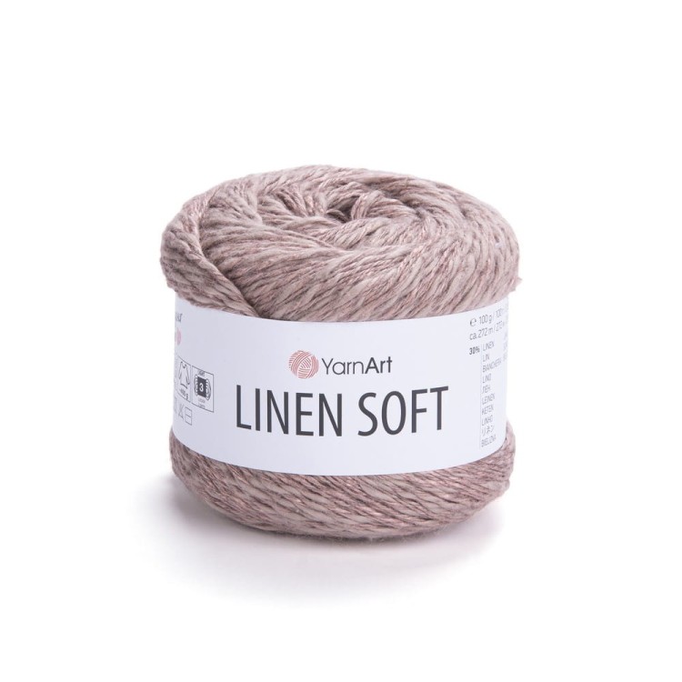 Włóczka Yrn art Linen soft 7308 kakaowy brązowy