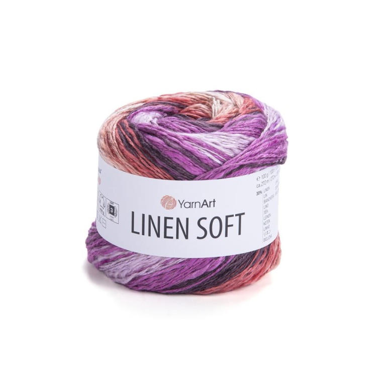 Naturalne włóczki Yarnart Linen soft 7413 mix kolorów
