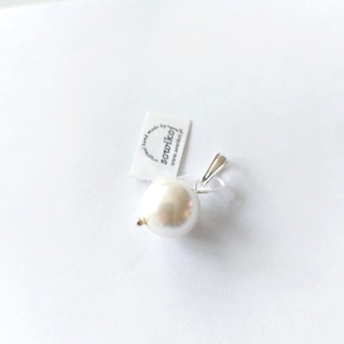 Zawieszka do łańcuszka - perła Majorka biała kulka