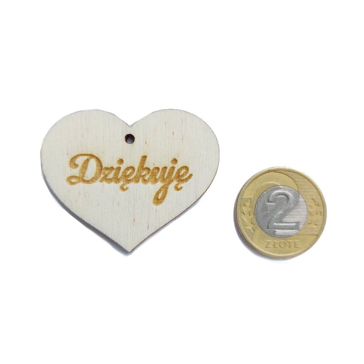 Małe serduszko z napisem - podziękowania dla gości