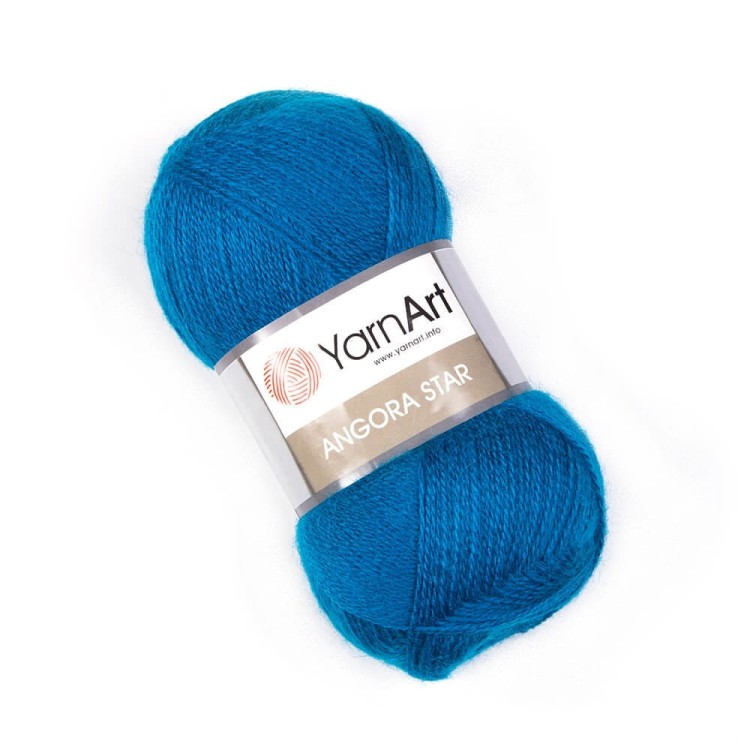 Angora star w ciemnym turkusie 545
