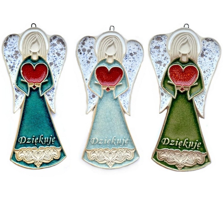 Aniołki ceramiczne figurki do ozdoby domu