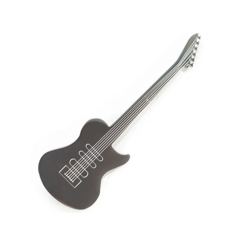 Duża broszka gitara z grawerem strun - przypinka do marynarki lub na torebkę