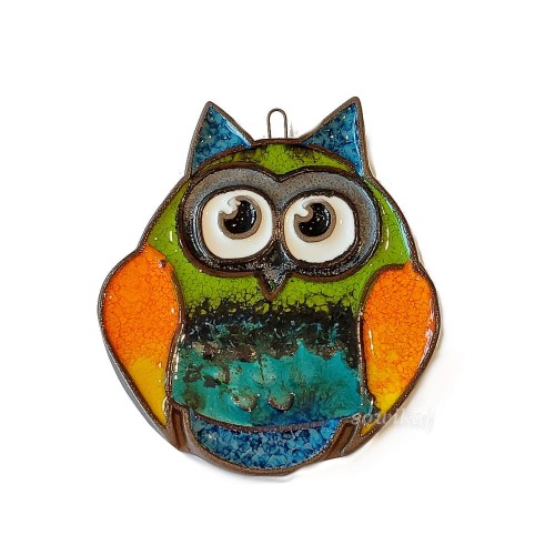 Ozdobna figurka ceramiczna sowa mała