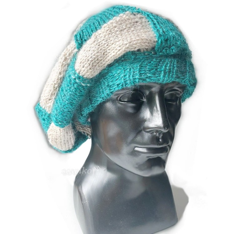 Octopus fantazyjna czapka robiona na drutach - entrelack