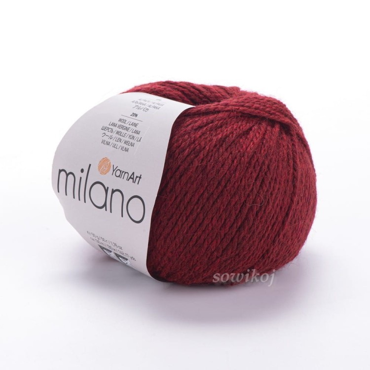 Miękka wlóczka milano 862 - bordowy