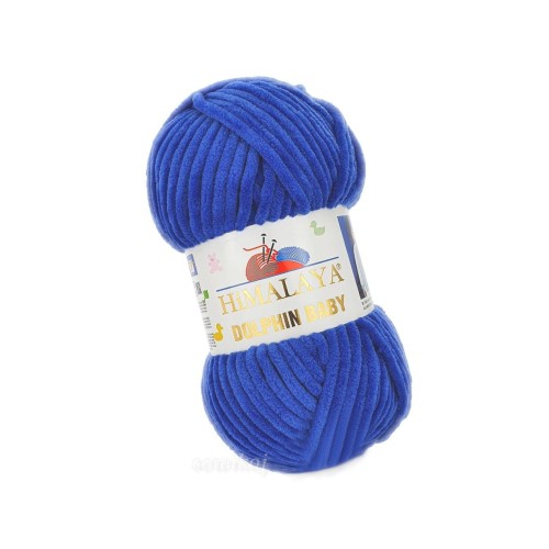 Miękka lekko pluszowa włóczka Himalaya Dolphin Baby kobalt - chabrowy niebieski 80 329