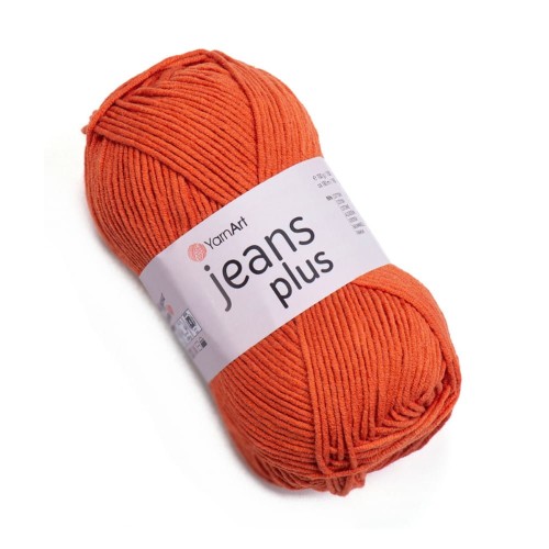 Włóczka w kolorze rudym jeans plus