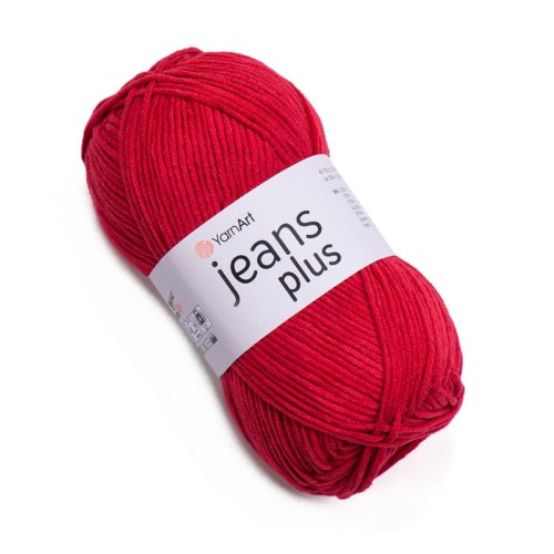 Czerwona włóczka Jeans plus