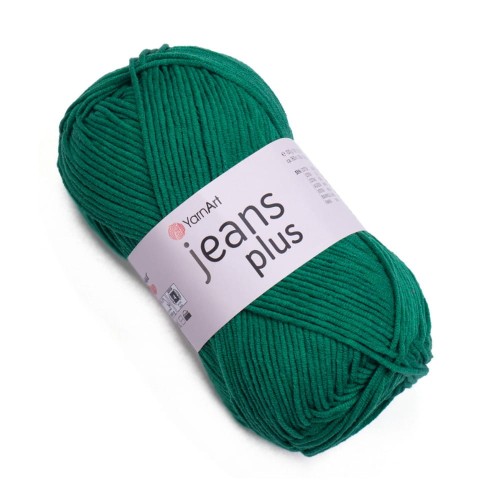 Zielona włóczka Jeans plus bawełna z akrylem kolor 52