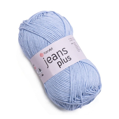 Błękitna włóczka YarnArt jeans plus - bawełna akryl nr 75