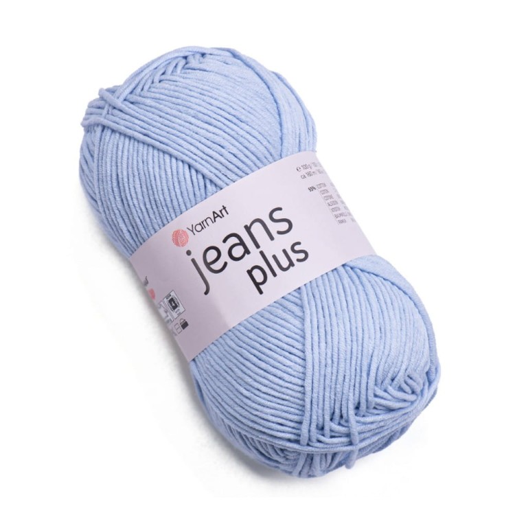 Błękitna włóczka YarnArt jeans plus - bawełna akryl nr 75