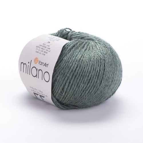 Włóczka z alpaką i wiskozą YARNART MILANO kolor szałwia 875.