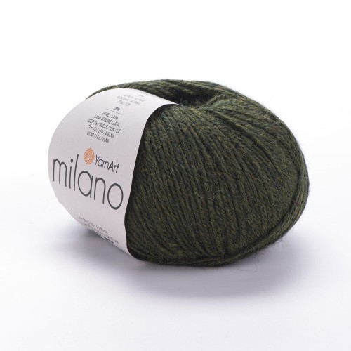 Miękkie włóczki YARNART MILANO 874. wojskowa zieleń - alpaka i wiskoza