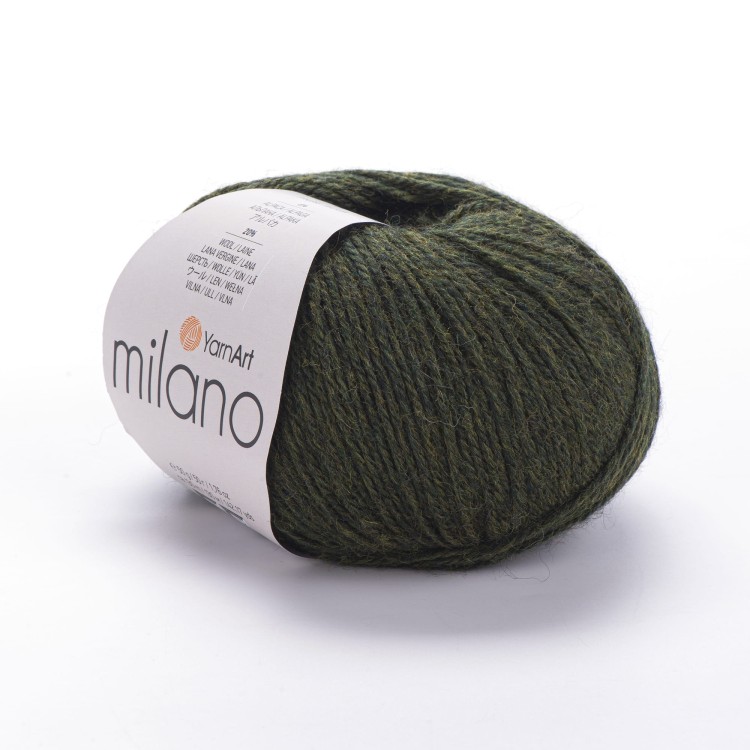 Miękkie włóczki YARNART MILANO 874. wojskowa zieleń - alpaka i wiskoza