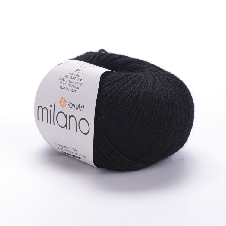 Włóczki zimowe YARNART MILANO 850. Czarny
