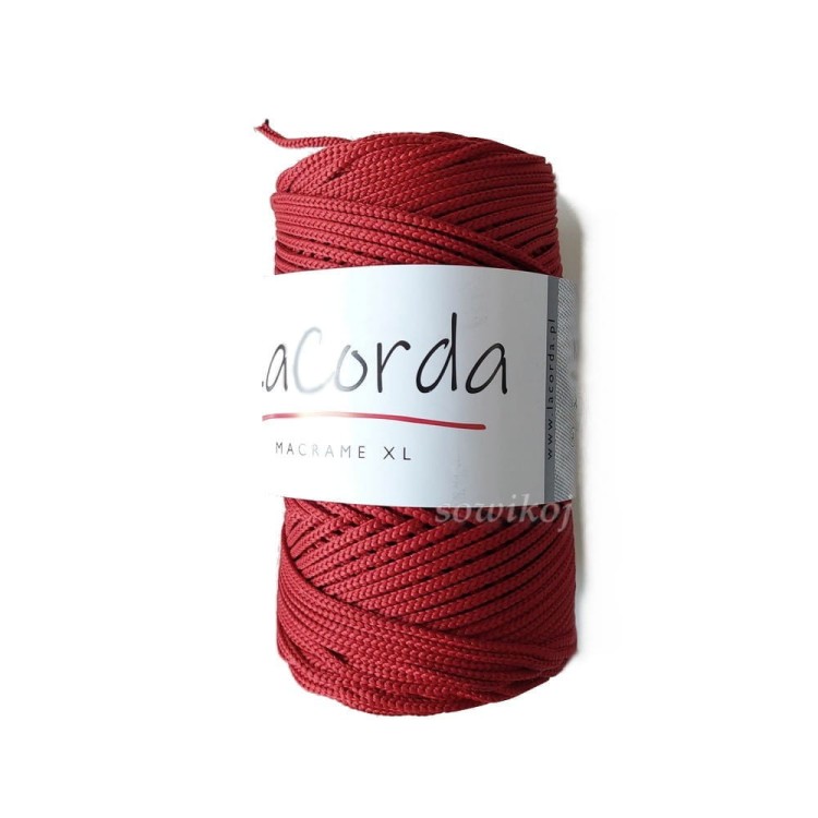 Bordowy sznurek Lacorda  Macrame XL  poliestrowy - ciemne wino kolor 250
