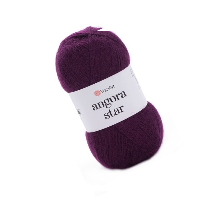 Piękna włóczka Angora Star w kolorze śliwkowym