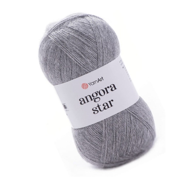 Włóczka Angora STAR wełna w kolorze jasno szarym 3072.