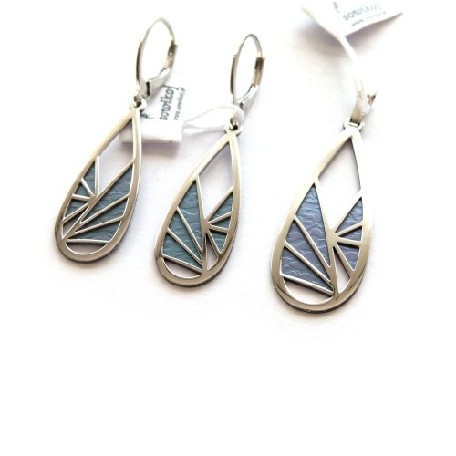 Płatki - srebrna biżuteria z turkusowy tytanem