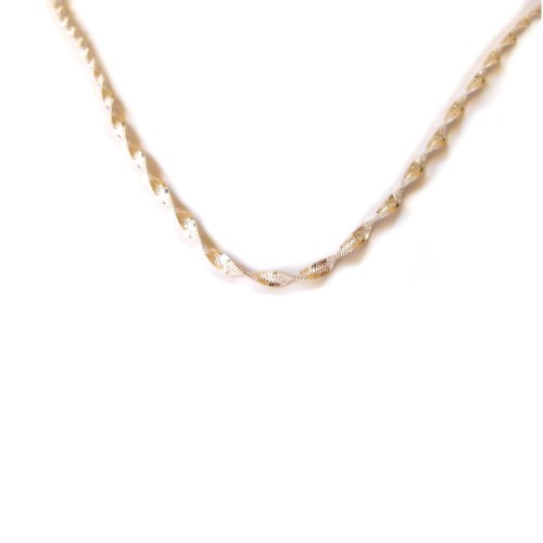 Magic - łańcuszek srebrny skręcony diamentowany - srebro 925