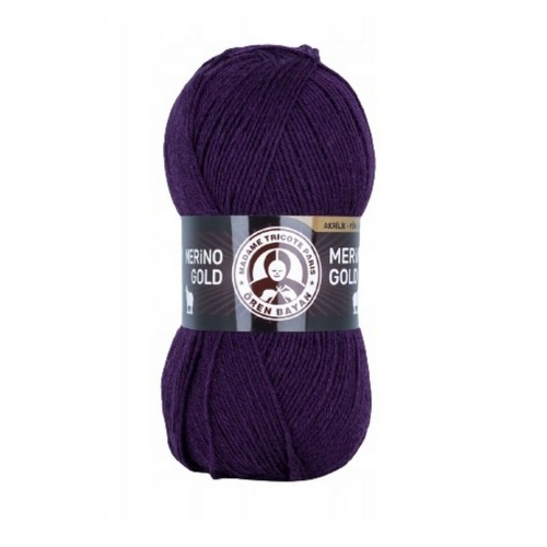 Ciemny fiolet - Merino Gold Madame Tricote