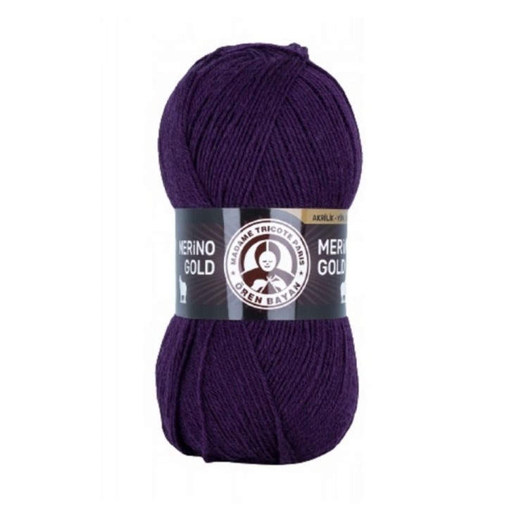 Ciemny fiolet - Merino Gold Madame Tricote