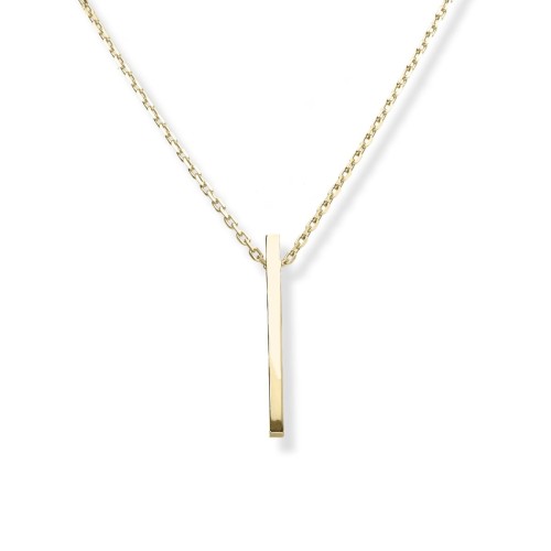 Łańcuszek z prostą zawieszką - srebro pozłacane