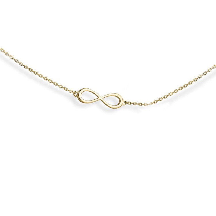 Łańcuszek z zawieszką nieskończoność - srebro pozłacane