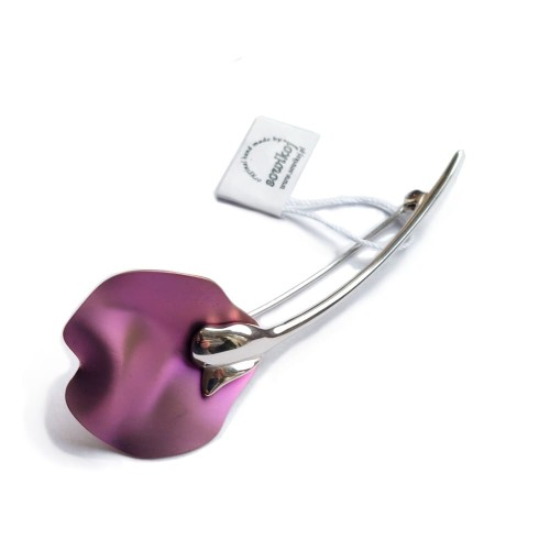 Duza srebrna broszka tulipan - kwiat tytanowy