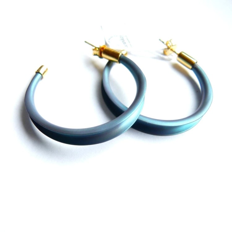 Srebrne pozłacane duże koła turkusowy tytan