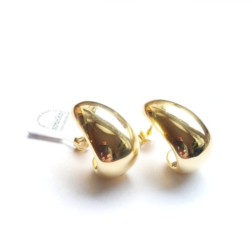 Duże kolczyki krople - srebro pozłacane pr.925