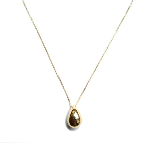 Naszyjnik duża kropla srebro pozłacane z łańcuszkiem