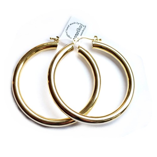 Duże kolczyki koła - srebro pozłacane