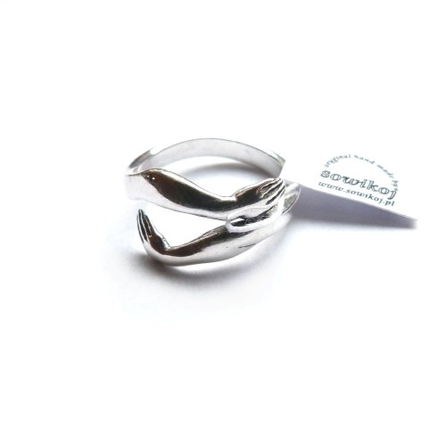 Przytulam Cię - pierścionek srebrny