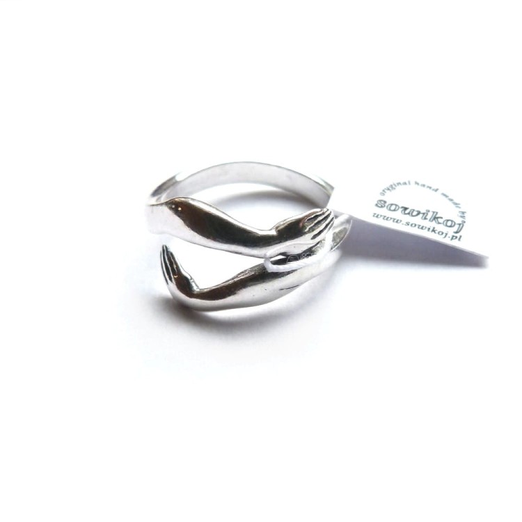 Przytulam Cię - pierścionek srebrny