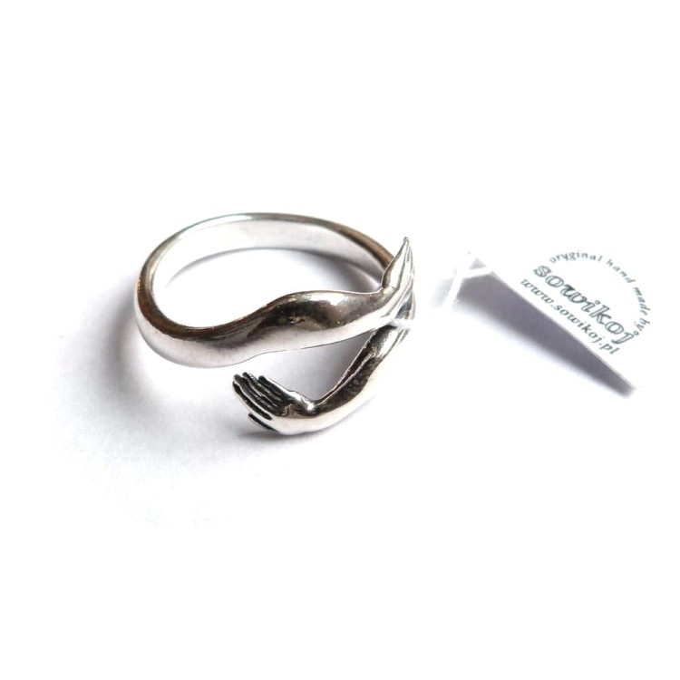 Uścisk pierścionek srebrny