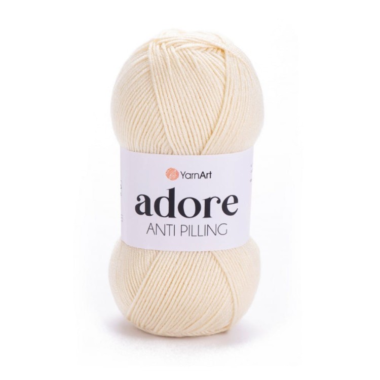 Włóczka do szydełkowania Yarnart Adore kremowa 331.